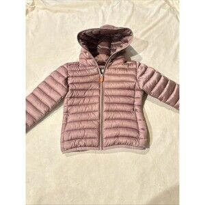 Save The Duck Kids Size 4 Years Puffer Coat Soft Purple Animal Free 4T